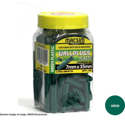 Macsim Wallplugs (Loose packed) - Various Sizes and Quantities