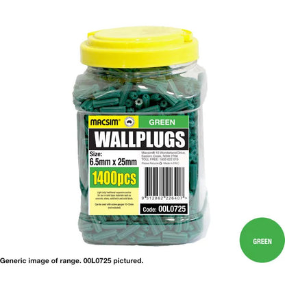 Macsim Wallplugs (Loose packed) - Various Sizes and Quantities