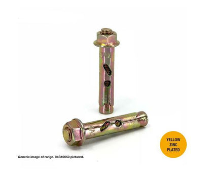 Macsim Hex Head MasonBolt / AnchorBolt Yellow Zinc Plated - Various Sizes and Quantities