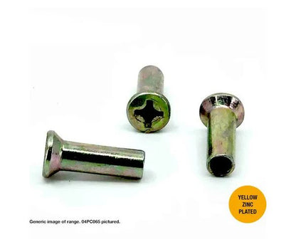 Macsim Post Screw Head Masonbolt Yellow Zinc Plated - Box of 100 - Head Types and Diameters