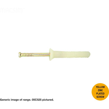Nail In Plug Zinc in 3 Head Types and Various Sizes - Box of 100