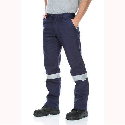 Cotton Drill Regular Weight Taped Navy Work Pants - Various Sizes