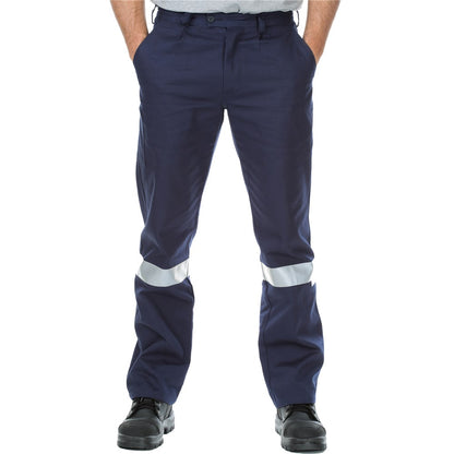 Cotton Drill Regular Weight Taped Navy Work Pants - Various Sizes