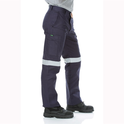 Cotton Drill Regular Weight Taped Navy Cargo Pants - Various Sizes