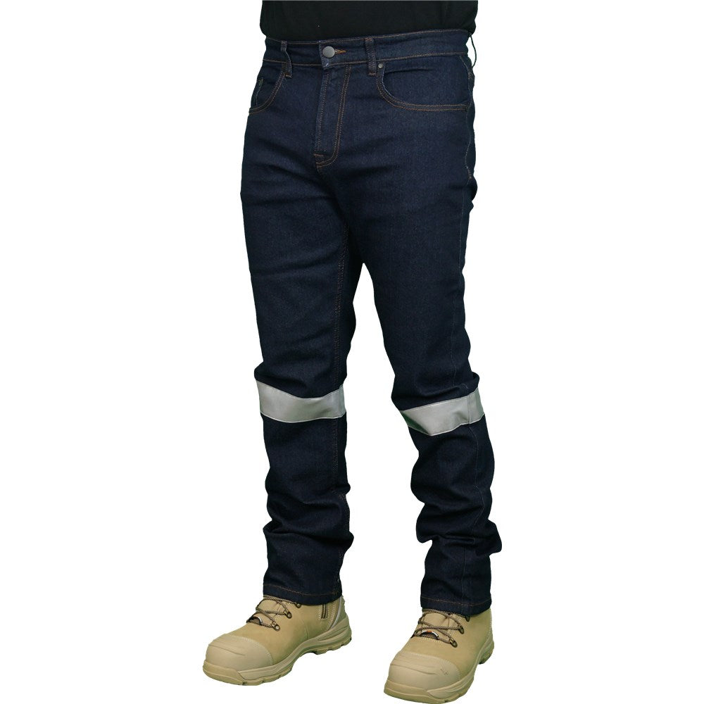 Classic Fit Dark Denim Stretch Taped Jeans - Various Sizes