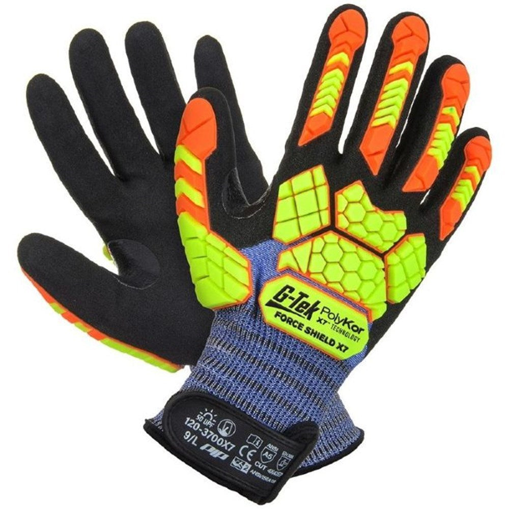G-Tek Forceshield Polykor X7 Gauge Nitrile Gloves - 1, 6 or 12 Pairs in 5 Size Options