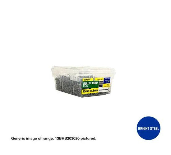 Bullet Head Bright Steel Nails - Various Sizes and Box Quantities