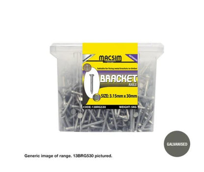 Bracket Nails Galvanised Smooth Shank - Diameter x Length in Various Box Quantities