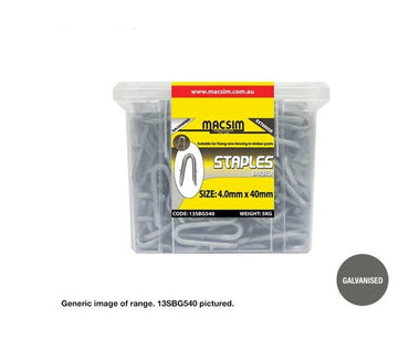 Macsim Barbed Staples Galvanised - Various Sizes and Quantities
