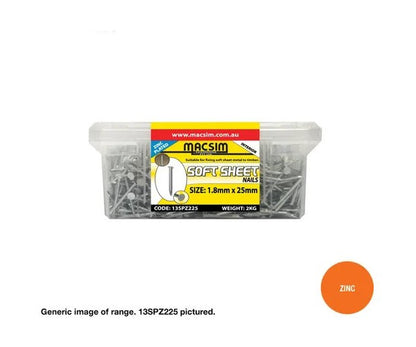 Soft Sheet Zinc Nails 1.8mm x Length in Various Box Quantities