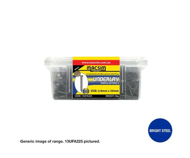 Underlay Nail 2mm x 25mm Bright Steel - Various Box Quantities