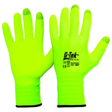 G-Tek Superskin NEO Hi Vis Gloves - 1 or 12 pairs in 6 Size Options