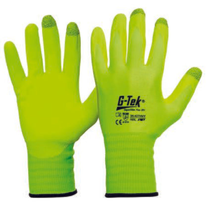 G-Tek Superskin NEO Hi Vis Gloves - 1 or 12 pairs in 6 Size Options