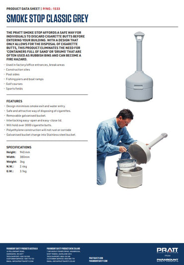 Pratt Smoke Stop Classic Grey