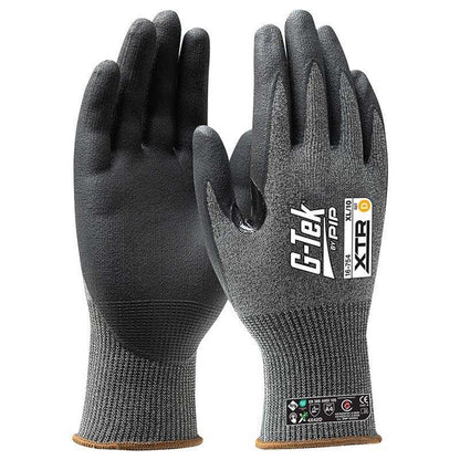 G-Tek Xtr 15G Cut D Palm Dip Gloves - 1, 6 or 12 Pairs in 7 Size Options