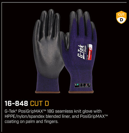 G-Tek Posigripmax 18G Cut D Gloves - 1, 6 or 12 Pairs in 7 Size Options