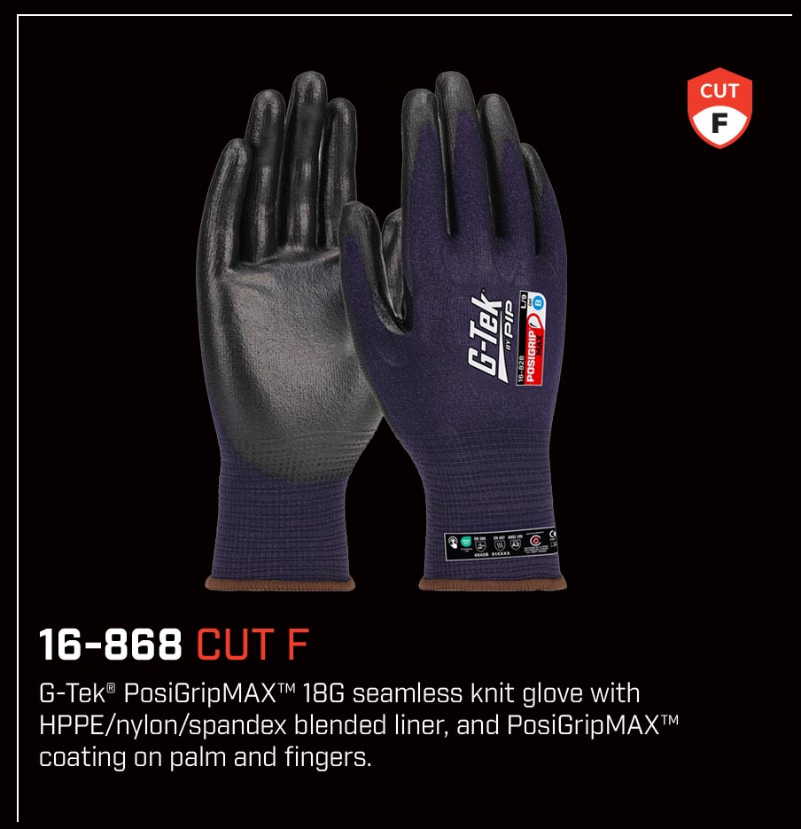 G-Tek Posigripmax Cut F Gloves - 1, 6 or 12 Pairs in 7 Size Options