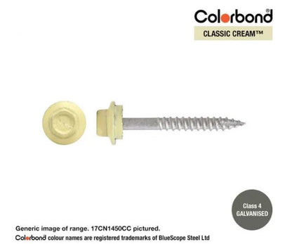 Type 17 Hex Washer Face Head Screw + Neoprene Washer 14g x Length - Box of 1000 Painted Head Options