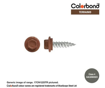 Type 17 Hex Washer Face Head Screw + Neoprene Washer 12g x Length - Box of 1000 Painted Head Options