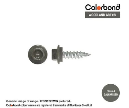 Type 17 Hex Washer Face Head Screw + Neoprene Washer 12g x Length - Box of 1000 Painted Head Options