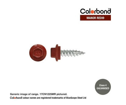 Type 17 Hex Washer Face Head Screw + Neoprene Washer 12g x Length - Box of 1000 Painted Head Options