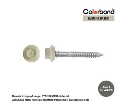 Type 17 Hex Washer Face Head Screw + Neoprene Washer 12g x Length - Box of 1000 Painted Head Options