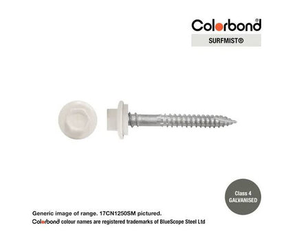 Type 17 Hex Washer Face Head Screw + Neoprene Washer 12g x Length - Box of 1000 Painted Head Options