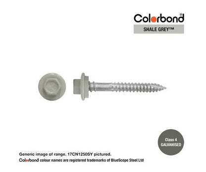 Type 17 Hex Washer Face Head Screw + Neoprene Washer 12g x Length - Box of 1000 Painted Head Options