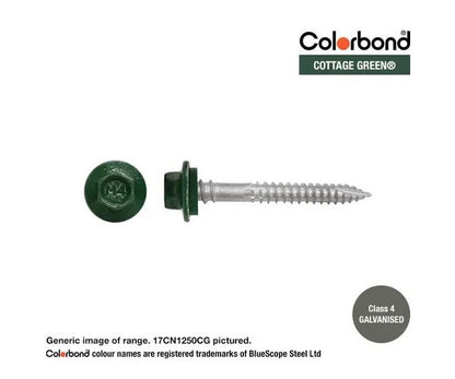 Type 17 Hex Washer Face Head Screw + Neoprene Washer 12g x Length - Box of 1000 Painted Head Options