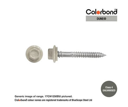 Type 17 Hex Washer Face Head Screw + Neoprene Washer 12g x Length - Box of 1000 Painted Head Options
