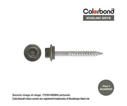 Type 17 Hex Washer Face Head Screw + Neoprene Washer 14g x Length - Box of 1000 Painted Head Options