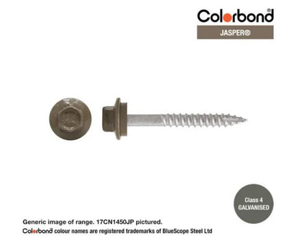 Type 17 Hex Washer Face Head Screw + Neoprene Washer 14g x Length - Box of 1000 Painted Head Options