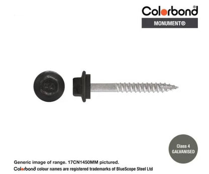 Type 17 Hex Washer Face Head Screw + Neoprene Washer 14g x Length - Box of 1000 Painted Head Options