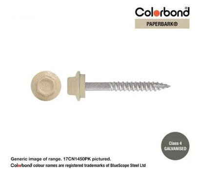 Type 17 Hex Washer Face Head Screw + Neoprene Washer 14g x Length - Box of 1000 Painted Head Options