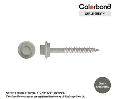 Type 17 Hex Washer Face Head Screw + Neoprene Washer 14g x Length - Box of 1000 Painted Head Options