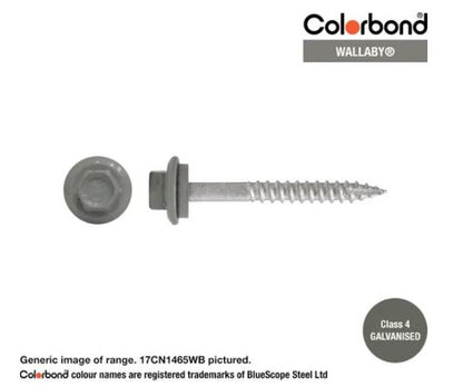 Type 17 Hex Washer Face Head Screw + Neoprene Washer 14g x Length - Box of 1000 Painted Head Options