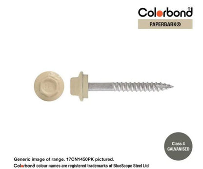Type 17 Hex Washer Face Head Screw + Neoprene Washer 14g x Length - Box of 1000 Painted Head Options
