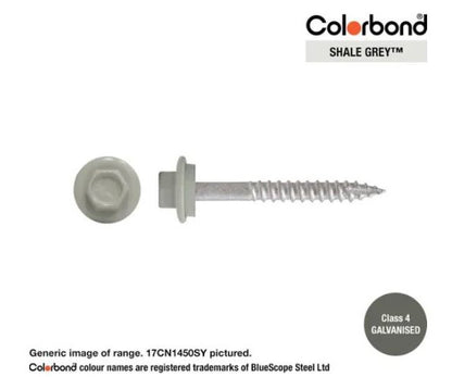 Type 17 Hex Washer Face Head Screw + Neoprene Washer 14g x Length - Box of 1000 Painted Head Options