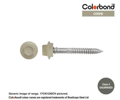 Type 17 Hex Washer Face Head Screw + Neoprene Washer 12g x Length - Box of 1000 Painted Head Options