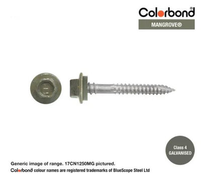 Type 17 Hex Washer Face Head Screw + Neoprene Washer 12g x Length - Box of 1000 Painted Head Options