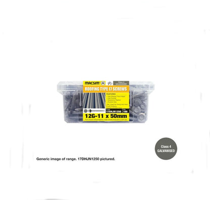 Type 17 Macsim Hex Head DOUBLE GRIP Screws Galvanised with Neopreme Washer - Various Sizes and Quantities