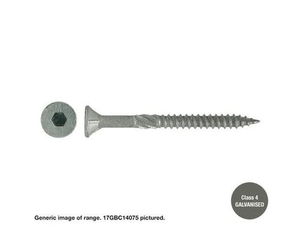 Macsim Type 17 Batten Screws (Hex Drive) Galvanised - Various Sizes and Pack Options