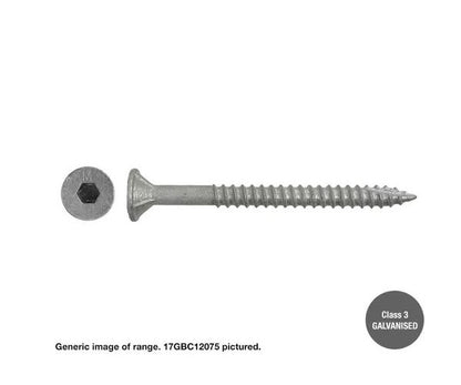 Macsim Type 17 Batten Screws (Hex Drive) Galvanised - Various Sizes and Pack Options