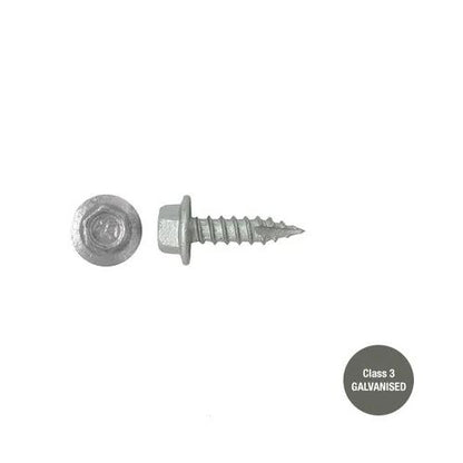 Type 17 Macsim Hex Head Screws Galvanised - Various Sizes, Quantities with Neoprene Washer Option