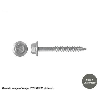 Type 17 Macsim Hex Head Screws Galvanised - Various Sizes, Quantities with Neoprene Washer Option