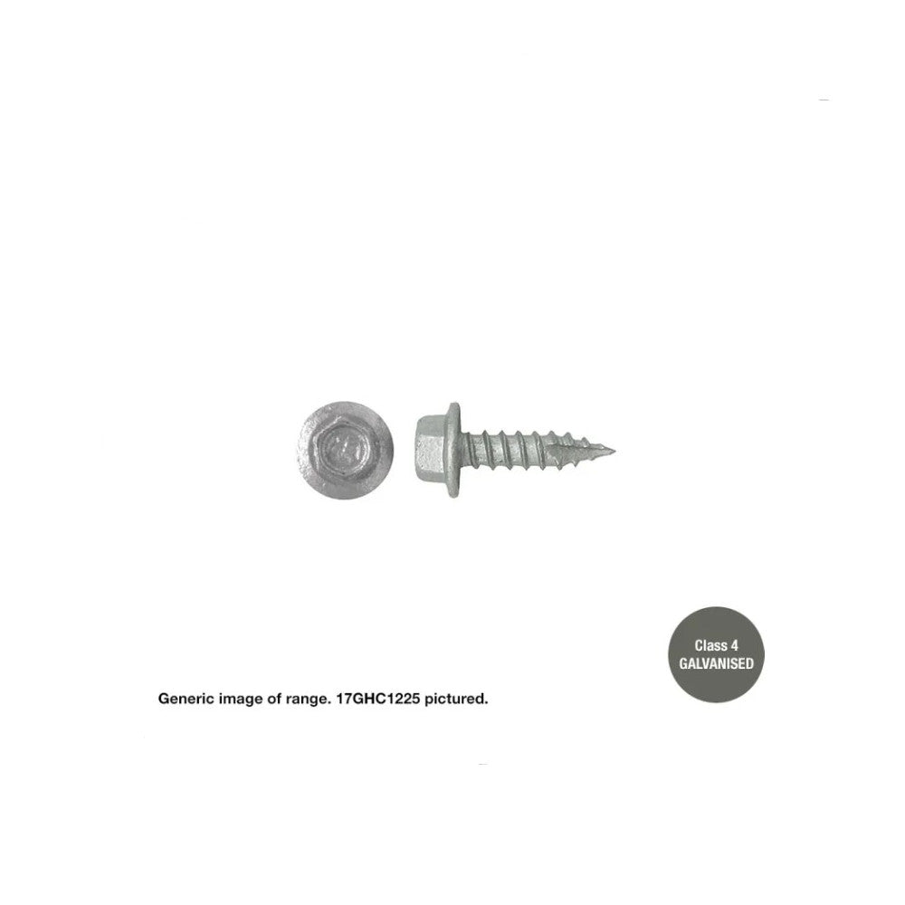 Type 17 Macsim Hex Head Screws Galvanised - Various Sizes, Quantities with Neoprene Washer Option