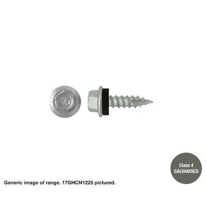 Type 17 Macsim Hex Head Screws Galvanised - Various Sizes, Quantities with Neoprene Washer Option