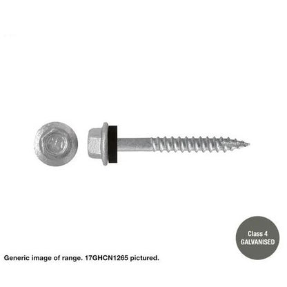 Type 17 Macsim Hex Head Screws Galvanised - Various Sizes, Quantities with Neoprene Washer Option