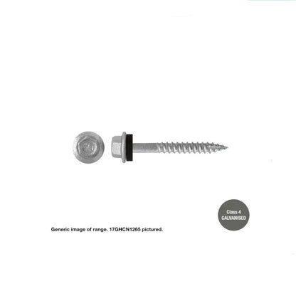 Type 17 Macsim Hex Head Screws Galvanised - Various Sizes, Quantities with Neoprene Washer Option