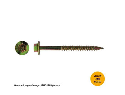 Macsim Type 17 Hex Head Screws Yellow Zinc Plated - Various Sizes and Quantities